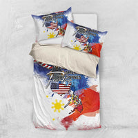 Philippine-American Friendship Bedding Set USA Eagle and Philippines Flag with The Maps