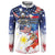 Philippine-American Friendship Button Sweatshirt USA Eagle and Philippines Flag with The Maps