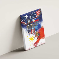 Philippine-American Friendship Canvas Wall Art USA Eagle and Philippines Flag with The Maps