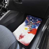 Philippine-American Friendship Car Mats USA Eagle and Philippines Flag with The Maps