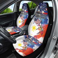Philippine-American Friendship Car Seat Cover USA Eagle and Philippines Flag with The Maps