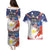 Philippine-American Friendship Couples Matching Puletasi and Hawaiian Shirt USA Eagle and Philippines Flag with The Maps