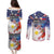 Philippine-American Friendship Couples Matching Puletasi and Long Sleeve Button Shirt USA Eagle and Philippines Flag with The Maps