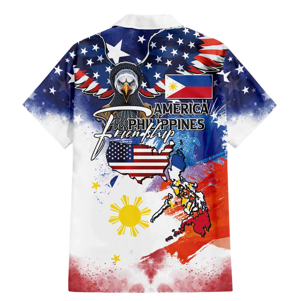 Philippine-American Friendship Family Matching Mermaid Dress and Hawaiian Shirt USA Eagle and Philippines Flag with The Maps