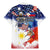Philippine-American Friendship Family Matching Mermaid Dress and Hawaiian Shirt USA Eagle and Philippines Flag with The Maps