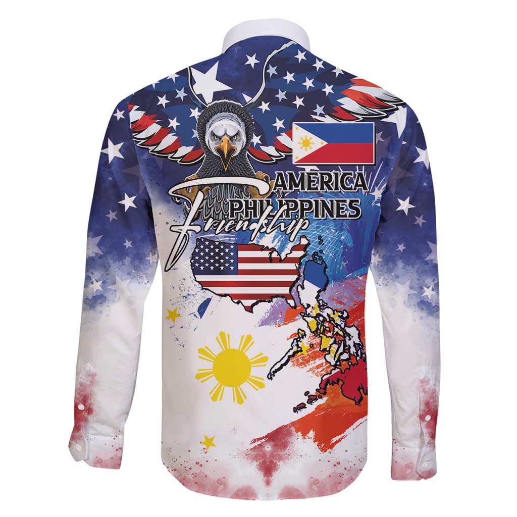 Philippine-American Friendship Family Matching Mermaid Dress and Hawaiian Shirt USA Eagle and Philippines Flag with The Maps