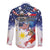 Philippine-American Friendship Family Matching Off The Shoulder Long Sleeve Dress and Hawaiian Shirt USA Eagle and Philippines Flag with The Maps