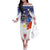 Philippine-American Friendship Family Matching Off The Shoulder Long Sleeve Dress and Hawaiian Shirt USA Eagle and Philippines Flag with The Maps