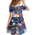 Philippine-American Friendship Family Matching Off Shoulder Short Dress and Hawaiian Shirt USA Eagle and Philippines Flag with The Maps