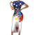 Philippine-American Friendship Family Matching Short Sleeve Bodycon Dress and Hawaiian Shirt USA Eagle and Philippines Flag with The Maps