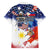 Philippine-American Friendship Family Matching Summer Maxi Dress and Hawaiian Shirt USA Eagle and Philippines Flag with The Maps
