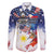 Philippine-American Friendship Family Matching Tank Maxi Dress and Hawaiian Shirt USA Eagle and Philippines Flag with The Maps