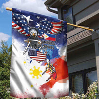 Philippine-American Friendship Garden Flag USA Eagle and Philippines Flag with The Maps