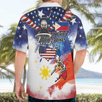 Philippine-American Friendship Hawaiian Shirt USA Eagle and Philippines Flag with The Maps