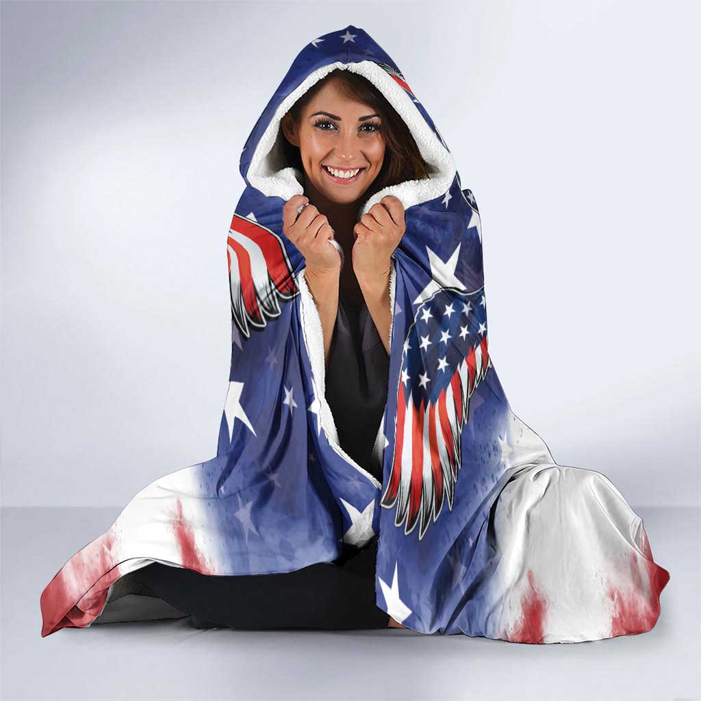Philippine-American Friendship Hooded Blanket USA Eagle and Philippines Flag with The Maps