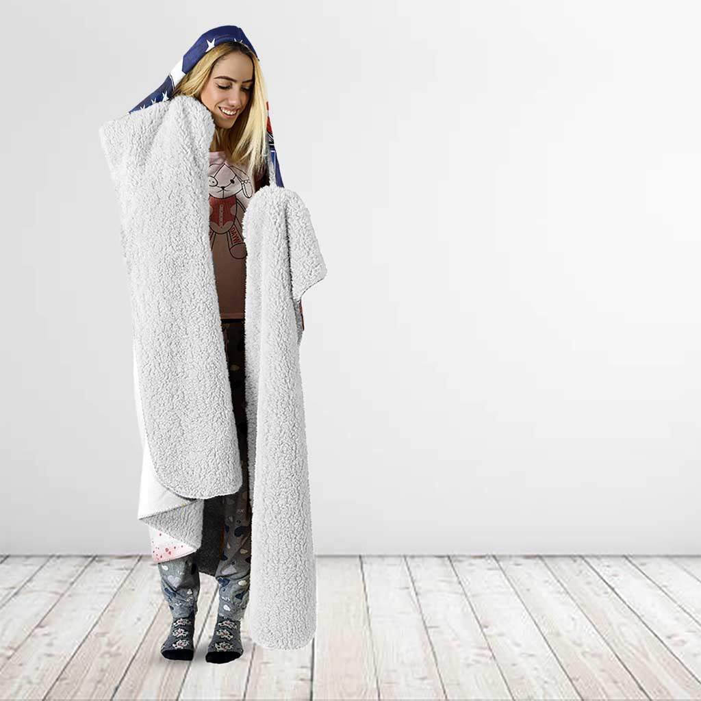 Philippine-American Friendship Hooded Blanket USA Eagle and Philippines Flag with The Maps