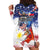 Philippine-American Friendship Hoodie Dress USA Eagle and Philippines Flag with The Maps