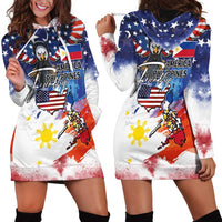 Philippine-American Friendship Hoodie Dress USA Eagle and Philippines Flag with The Maps