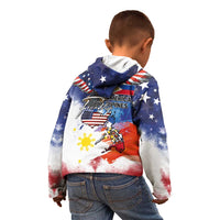 Philippine-American Friendship Kid Hoodie USA Eagle and Philippines Flag with The Maps