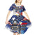Philippine-American Friendship Kid Short Sleeve Dress USA Eagle and Philippines Flag with The Maps