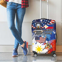 Philippine-American Friendship Luggage Cover USA Eagle and Philippines Flag with The Maps