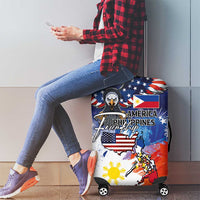 Philippine-American Friendship Luggage Cover USA Eagle and Philippines Flag with The Maps