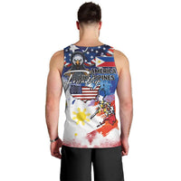Philippine-American Friendship Men Tank Top USA Eagle and Philippines Flag with The Maps