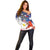 Philippine-American Friendship Off Shoulder Sweater USA Eagle and Philippines Flag with The Maps