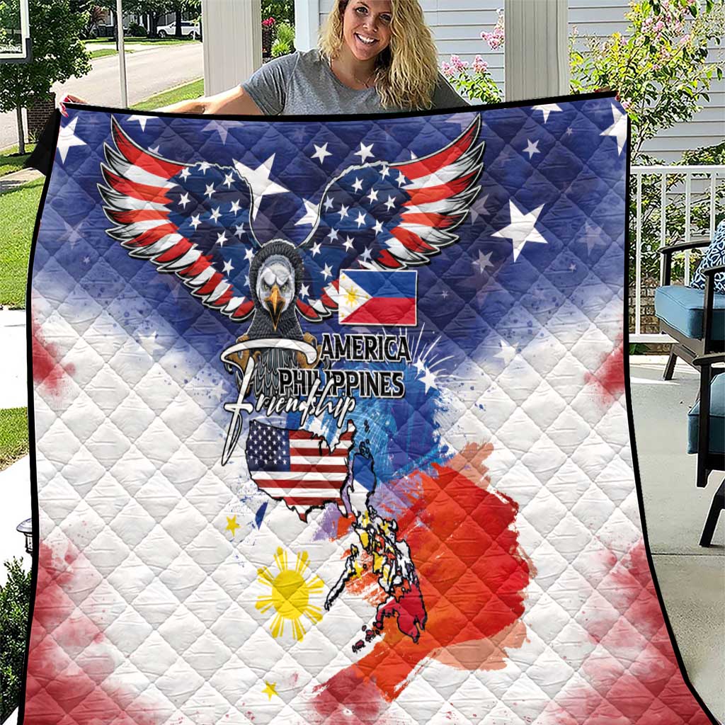 Philippine-American Friendship Quilt USA Eagle and Philippines Flag with The Maps
