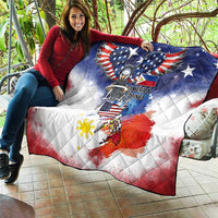 Philippine-American Friendship Quilt USA Eagle and Philippines Flag with The Maps