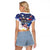 Philippine-American Friendship Raglan Cropped T Shirt USA Eagle and Philippines Flag with The Maps