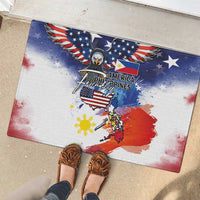 Philippine-American Friendship Rubber Doormat USA Eagle and Philippines Flag with The Maps
