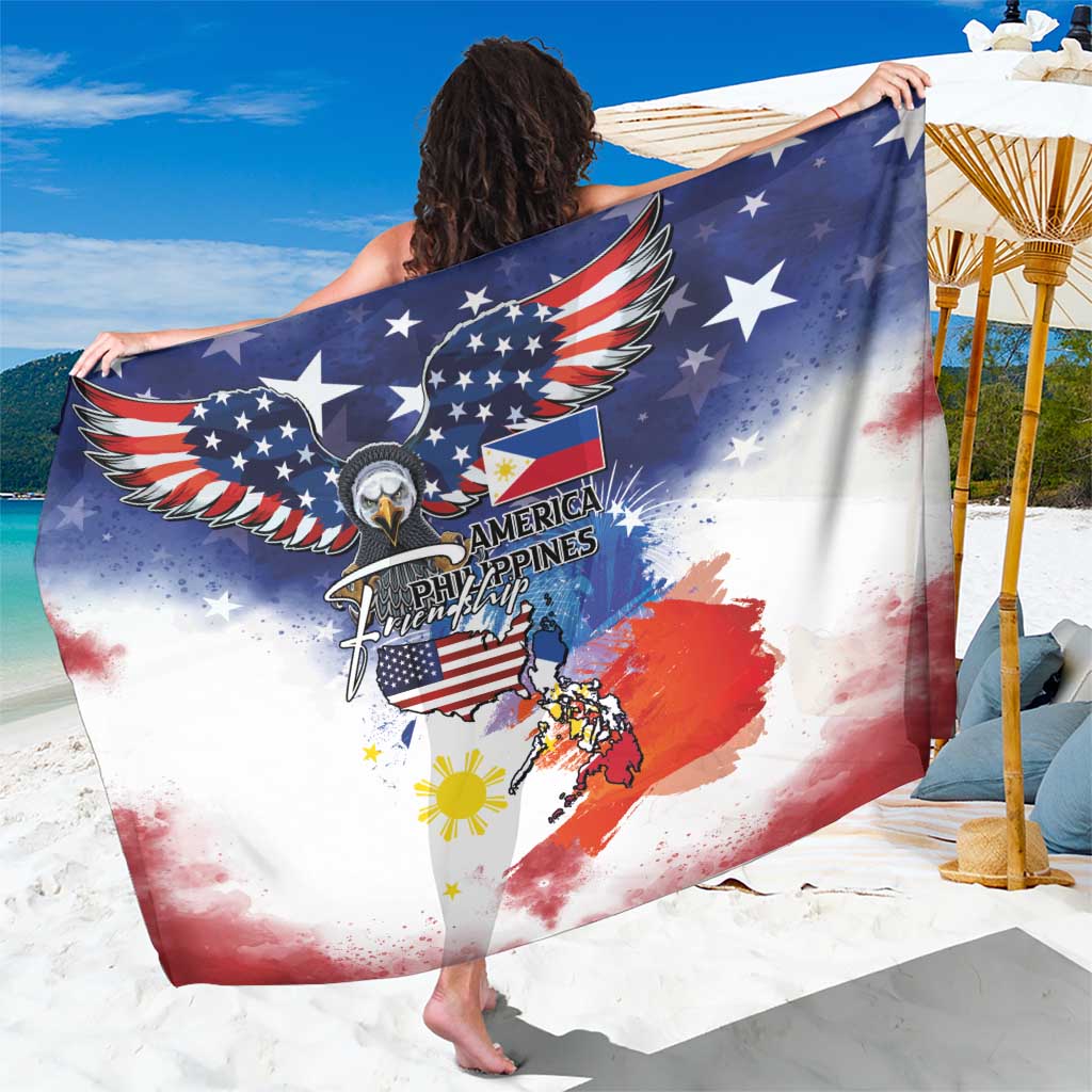 Philippine-American Friendship Sarong USA Eagle and Philippines Flag with The Maps