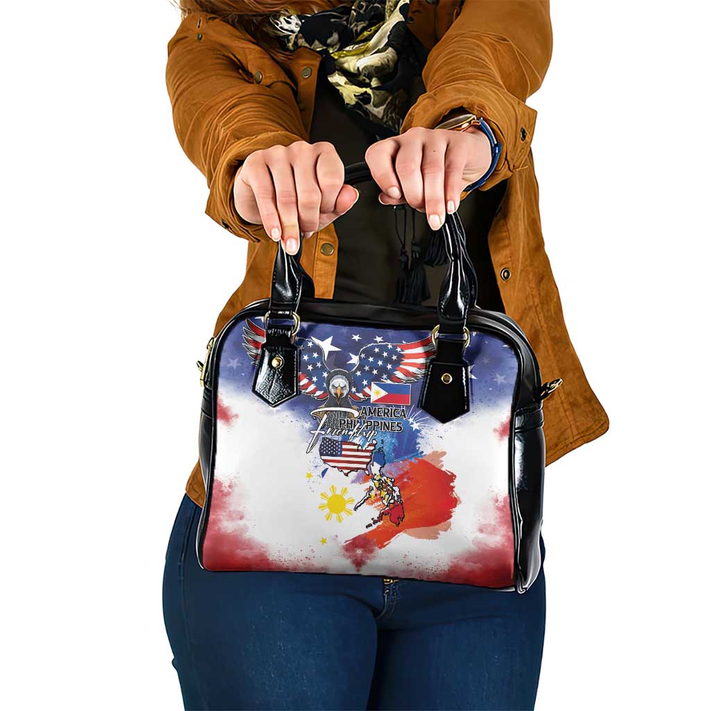Philippine-American Friendship Shoulder Handbag USA Eagle and Philippines Flag with The Maps