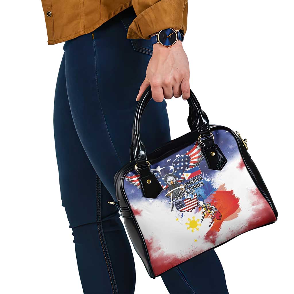 Philippine-American Friendship Shoulder Handbag USA Eagle and Philippines Flag with The Maps