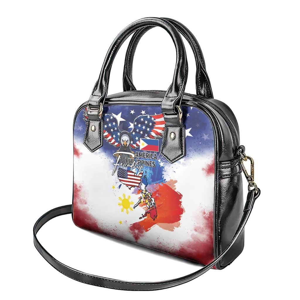 Philippine-American Friendship Shoulder Handbag USA Eagle and Philippines Flag with The Maps