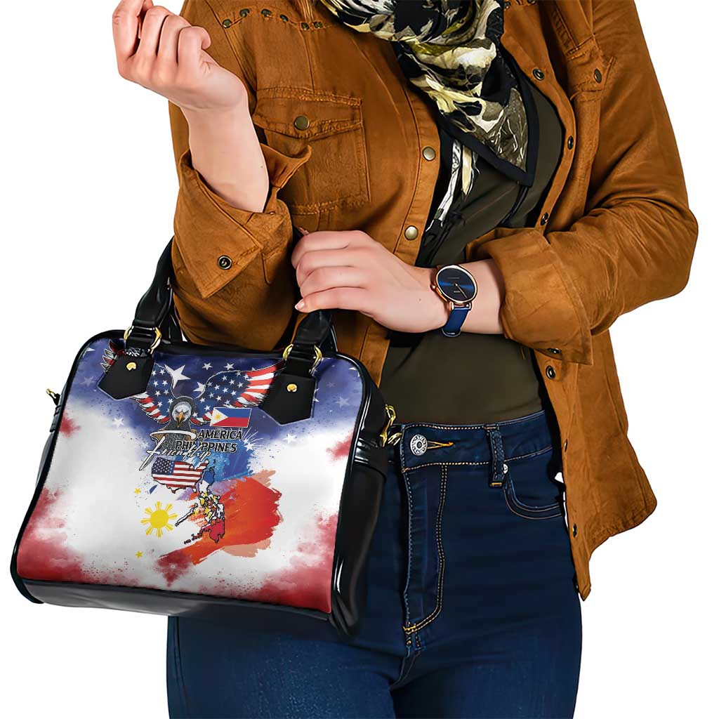 Philippine-American Friendship Shoulder Handbag USA Eagle and Philippines Flag with The Maps