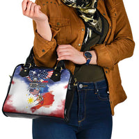 Philippine-American Friendship Shoulder Handbag USA Eagle and Philippines Flag with The Maps