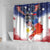 Philippine-American Friendship Shower Curtain USA Eagle and Philippines Flag with The Maps