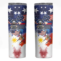 Philippine-American Friendship Skinny Tumbler USA Eagle and Philippines Flag with The Maps