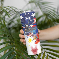 Philippine-American Friendship Skinny Tumbler USA Eagle and Philippines Flag with The Maps