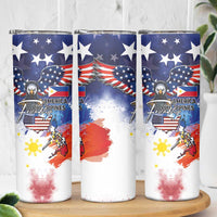 Philippine-American Friendship Skinny Tumbler USA Eagle and Philippines Flag with The Maps