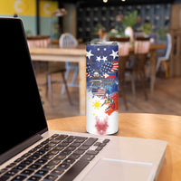 Philippine-American Friendship Skinny Tumbler USA Eagle and Philippines Flag with The Maps