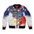 Philippine-American Friendship Sleeve Zip Bomber Jacket USA Eagle and Philippines Flag with The Maps