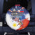 Philippine-American Friendship Spare Tire Cover USA Eagle and Philippines Flag with The Maps