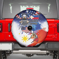 Philippine-American Friendship Spare Tire Cover USA Eagle and Philippines Flag with The Maps