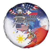 Philippine-American Friendship Spare Tire Cover USA Eagle and Philippines Flag with The Maps
