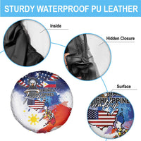 Philippine-American Friendship Spare Tire Cover USA Eagle and Philippines Flag with The Maps