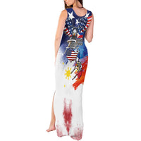 Philippine-American Friendship Tank Maxi Dress USA Eagle and Philippines Flag with The Maps