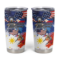 Philippine-American Friendship Tumbler Cup USA Eagle and Philippines Flag with The Maps